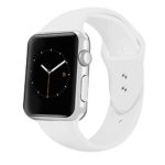 iGK Sport Band Compatible for Apple Watch 42mm, Soft Silicone Sport Strap Replacement Bands Compatible for iWatch Apple Watch Series 3, Series 2, Series 1 42mm White Large