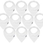 10-Pack Baby Bandana Drool Bibs for Drooling and Teething, 100% Organic Cotton, Soft and Absorbent, Hypoallergenic Unisex Bibs for Baby Boys & Girls – Baby Shower Gift Set by Ana Baby … (White)