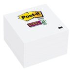 Post-it Super Sticky Notes, 2x Sticking Power, 3 x 3-Inches, White, 5-Pads/Pack (654-5SSW)