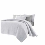 Chezmoi Collection 3 Piece 118 by 106″ Austin Oversized Bedspread Coverlet Set, King, White