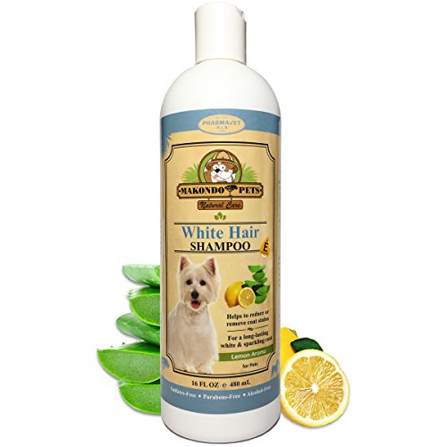 Makondo Pets Dog Whitening Shampoo For Dogs With White/Light Colored Hair/Coat/FurWhite Haired