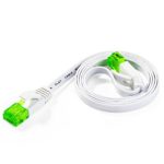 Hexagon Network – Ethernet Cable Cat6 Flat 3ft White, Network Cable Cat 6 Flat Slim Ethernet Patch Cable, Internet Cable With Snagless Green RJ45 Connectors – 3 Feet White
