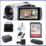 Canon VIXIA HF R800 Camcorder [White] Bundle; includes: 64GB SDXC Memory Card, Card Reader, Spare Battery and more…