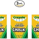 Crayola Nontoxic Anti-Dust Chalk, White, 3 Pack
