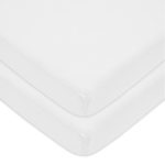 American Baby Company 2 Piece 100% Cotton Value Jersey Knit Fitted Portable/Mini-Crib Sheet, White