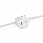 Holiday Lighting Outlet Female White in Line Pass Through Slip Plug, Zip Plug, Vampire Plug, Gilbert Plug, Slide Plug (50, SPT-1)