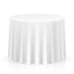 Lann’s Linens – 10 Premium 120″ Round Tablecloths for Wedding/Banquet / Restaurant – Polyester Fabric Table Cloths – White