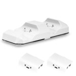 MoKo Xbox One Battery Packs Rechargeable 2 x 1200mAh Controller Charge Power Kit for Xbox One/One S/One X/One Elite Controllers with USB Charging Cable – White