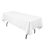 Gee Di Moda Rectangle Tablecloth – 60 x 102″ Inch – White Rectangular Table Cloth for 6 Foot Table in Washable Polyester – Great for Buffet Table, Parties, Holiday Dinner, Wedding & More
