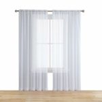 HLC.ME White 54″ inch x 84″ inch Sheer Curtains Window Voile Panels for Bedroom & Kitchen, Set of 2