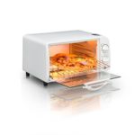 4-slice Toaster Oven Kangzilang Countertop Toaster Oven with Temperature Control Includes Bake Pan? Bake Rack and Toaster Oven Cookbook (White)