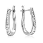 AGS Certified 1/4ct TW Diamond Hoop Earrings in 10K Yellow or White Gold