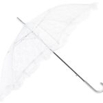 Homeford White Lace Parasol Umbrella for Bride, 34-Inch