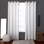 Exclusive Home Loha Linen Window Curtain Panel Pair with Grommet Top, Winter White, 52×96, 2 Piece