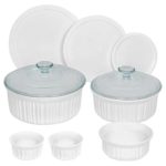 CorningWare French White Round Bakeware Set (10-Piece, White)