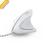High Precision Ergonomic Optical Wired Vertical Mouse,7 Keys with Show Desktop,Adjustable DPI 800/1200 / 2400/3200 (White)