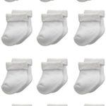 Gerber Unisex-Baby Newborn White 12 Piece Terry Socks Bundle, 0-3 Months