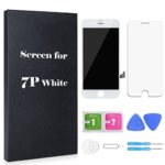 Screen Replacement for iPhone 7Plus White 5.5 Inch LCD Display Digitizer with Free Repair Tools and Tempered Glass (7P-White)