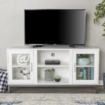 WE Furniture 52″ Avenue Wood TV Console with Metal Legs – White
