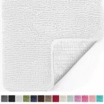 Gorilla Grip Original Luxury Chenille Bathroom Rug Mat (30 x 20), Extra Soft and Absorbent Shaggy Rugs, Machine Wash/Dry, Perfect Plush Carpet Mats for Tub, Shower, and Bath Room (White)