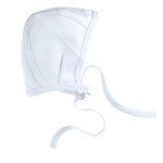 Bahar Bebe Ultra Soft Turkish 100% Cotton Knit Baby Hat Bonnet. (Baby Pilot Cap) white 12-18 months