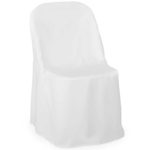 Lann’s Linens – 10 Elegant Wedding/Party Folding Chair Covers – Polyester Cloth – White