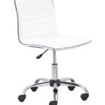 BTEXPERT 5029w BTExpert Swivel Mid Back Armless Ribbed Designer Task Chair Leather Soft Upholstery Office Chair – White
