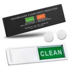Dishwasher Magnet Clean Dirty Sign, Non-Scratching Magnet or 3M Sticky Tab Adhesion, Sign Tells Whether Dishes Are Clean or Dirty, Perfect Kitchen Gift (White)