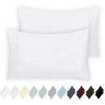 California Design Den 400 Thread Count Cotton Pillow Cases – Standard Size Pure White – 100% Cotton – Soft & Silky Sateen Weave – Set of 2 Pillowcases