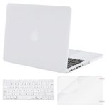 MOSISO Case Only Compatible MacBook Pro (W/O USB-C) Retina 13 Inch (A1502/A1425)(W/O CD-ROM) Release 2015/2014/2013/end 2012 Plastic Hard Shell & Keyboard Cover & Screen Protector, White