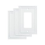 Franklin Brass W35060M-PW-C Classic Beaded Single Decorator Wall Plate/Switch Plate/Cover (3 Pack), Pure White