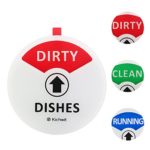 Kichwit Clean Dirty Dishwasher Magnet with the 3rd Option “RUNNING”, Perfect for Quiet Dishwashers, Non-Scratch Strong Magnet Backing & Residue Free Adhesive, 3.5” Diameter, White