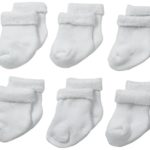 Gerber Baby Unisex 6 Pack Socks, White, 0-3 Months