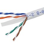 Monoprice Cat6 Ethernet Bulk Cable – Network Internet Cord – Solid, 500Mhz, UTP, CMR, Riser Rated, Pure Bare Copper Wire, 23AWG, 1000ft, White – 108108