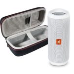 JBL Flip 4 Portable Bluetooth Wireless Speaker Bundle with Protective Travel Case – White