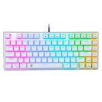 HUO JI Z-88 RGB LED Backlit Water-Proof Mechanical Gaming Keyboard with 81 Keys Anti-Ghost keys, DIY Blue Switches, White
