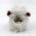 GABOSS Lion Mane Wig Costume for Cat, Little Dog Halloween Dress with Ears Pet Festival Party Fancy Hair Cat Clothes (White)