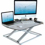 Height Adjustable Standing Desk Converter – Stand Up Desk Used as Computer and Monitor Stand – Ultra Slim Stunning Design – White – 31″x22″