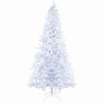 Bocca 8 FT Christmas Tree Atificial Premium Pine Full Tree Metal Leg 1500 Tips (White, 8FT)