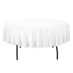Gee Di Moda Tablecloth – 90″ Inch Round Tablecloths for Circular Table Cover in White Washable Polyester – Great for Buffet Table, Parties, Holiday Dinner & More