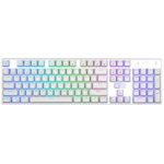 E Element Z-88 RGB Mechanical Gaming Keyboard, Red Switch – Linear & Quiet, Programmable RGB Backlit, Water Resistant, 104 Keys Anti-Ghosting for Mac PC, White