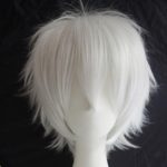 S-noilite Unisex Cosplay Hair Wig Short Straight Fashion Anime Party Fancy Style Synthetic Full Wigs White