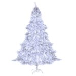 Goplus Artificial Christmas Tree Xmas Pine Tree Solid Metal Legs Perfect Indoor Outdoor Holiday Decoration (6 feet, White)