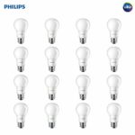 Philips LED Non-Dimmable A19 Frosted Light Bulb: 800-Lumen, 2700-Kelvin, 8.5-Watt (60-Watt Equivalent), E26 Base, Soft White, 16-Pack
