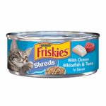 Purina Friskies Shreds With Ocean Whitefish & Tuna In Sauce Wet Cat Food – (24) 5.5 Oz. Cans