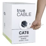 Cat6 Riser (CMR), 1000ft, White, 23AWG 4 Pair Solid Bare Copper, 550MHz, ETL Listed, Unshielded Twisted Pair (UTP), Bulk Ethernet Cable, trueCABLE