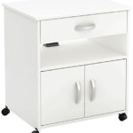 South Shore 2-Door Printer Stand with Storage on Wheels, Pure White