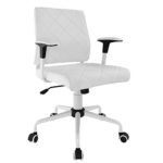 Modway Lattice Modern Faux Leather Mid Back Executive Office Chair In White