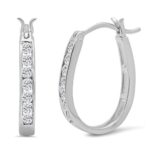 AGS Certified 1/2ct TW Diamond Hoop Earrings in 10K Gold