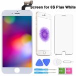 Screen Replacement for iPhone 6S Plus White 5.5 Inch LCD Display Touch Screen Digitizer Replacement with Repair Kit and Screen Protector (6SP-White)